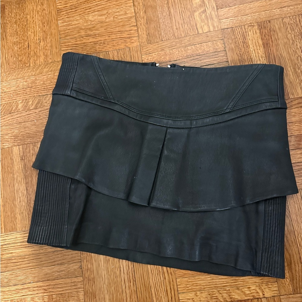 IRO Black Leather MINI Skirt - Picture 2 of 4